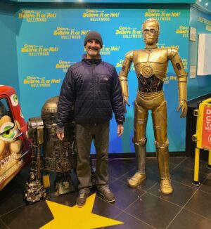 Brody Stevens Instagram - Upstaging R2D2 while posturing w/C3P0 🤖