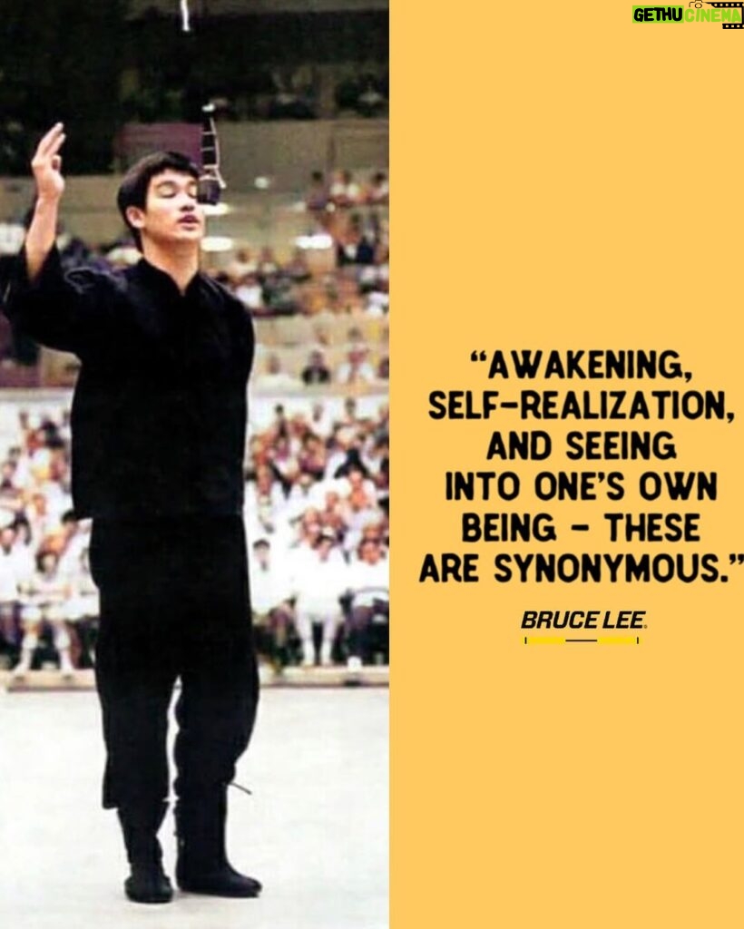 Bruce Lee Instagram - “Awakening, self-realization, and seeing into one’s own being – these are synonymous.” -Bruce Lee #brucelee #jkd #jeetkunedo #real #wakeup