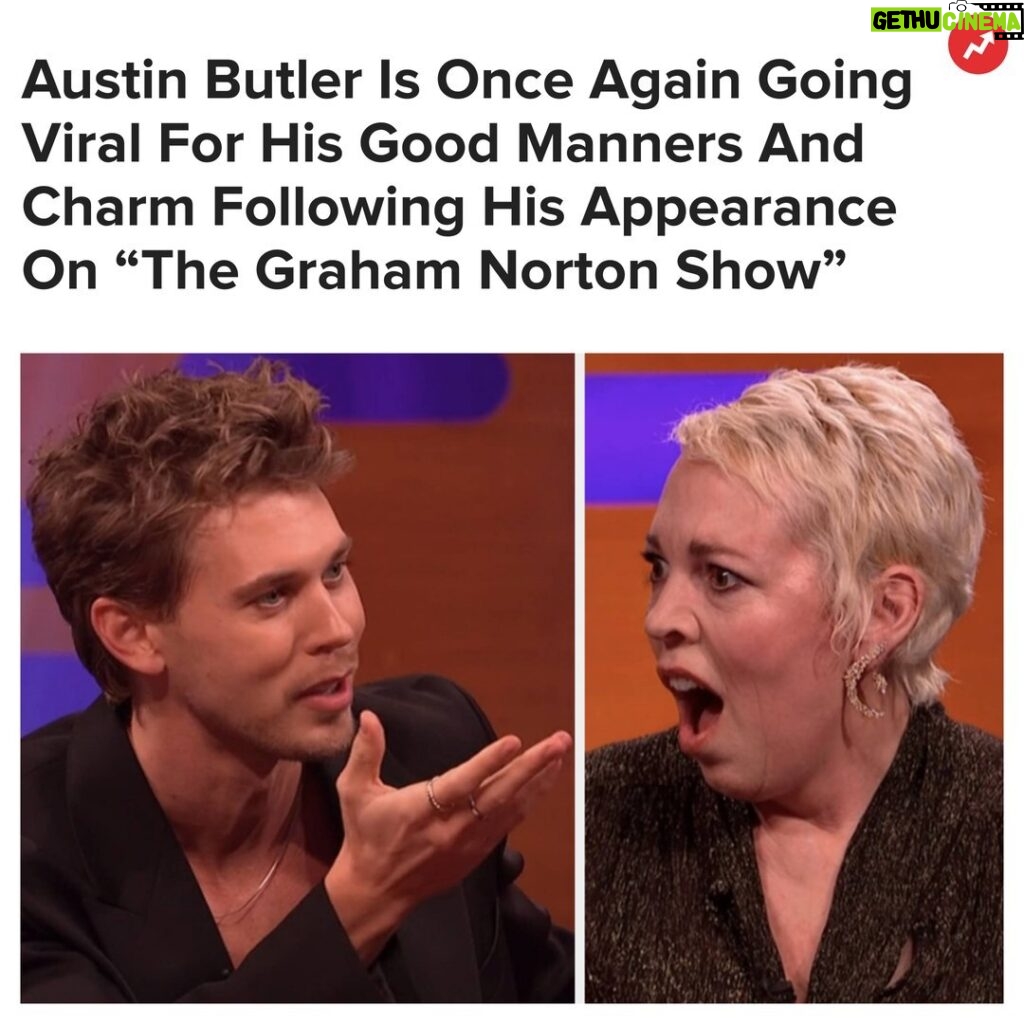 Buzzfeed Instagram - Austin was even careful to include a British star who he knew nothing about as he gushed over his fellow Graham Norton guests. More at the link in bio ❤️