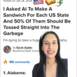 Buzzfeed Instagram – Shani @shan11ovesyou tells us which AI U.S. sandwich she would smash or toss in the trash! 😍🚮
