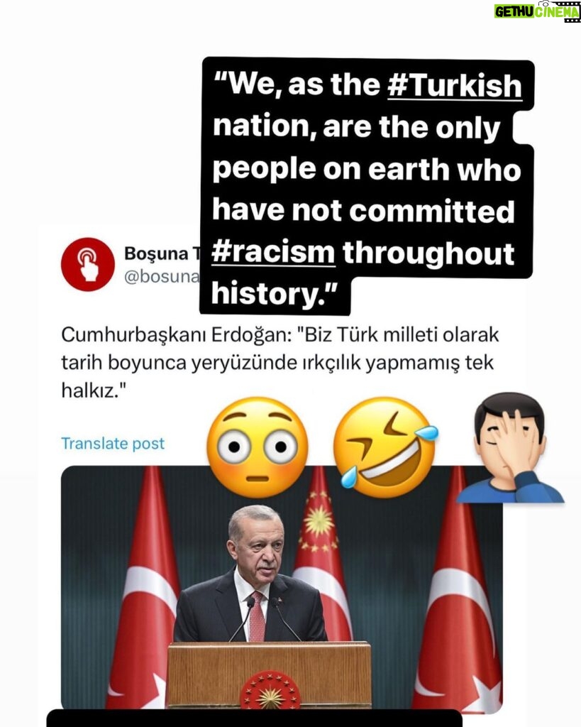 Özz Nûjen Instagram - Erdogan säger att det #turkiska folket är det enda folket i historien på denna jord som inte utsatt några andra folk för rasism. 😳🤷🏻‍♂️🤦🏻‍♂️ Ja vad ska man säga? Kolla bild 2… inte ens på planeten #Mars slipper 60 miljoner #kurder den turkiska rasismen 🤷🏻‍♂️😓😢 #svpol #säkpol @nato #erdogan #turkisk #historia #kurds #history #turkish #fascism #racism #turkey #kemalism #nîjadperestî #turk #kurd #nabin #bira #dîrok #mêjû #kurdistan #xwenasîn
