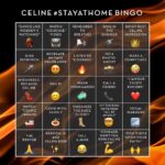 Céline Dion Instagram - Have some #StayAtHome fun with Celine bingo! Here's how to play: 1. Choose your card and take a screenshot 2. Fill out your cards by completing 5 squares in a row (diagonal, across, up or down) 3. Show us how you completed your favorite square! Share your photos or videos by tagging @celinedion! . #Restezchezvous et jouez au Bingo Céline Dion ! Voici comment jouer : 1. Choisissez votre carte et prenez une capture d’écran 2. Complétez votre carte en remplissant 5 cases en ligne (diagonale, verticale, horizontale) 3. Montrez nous vos cartes complétées ! Partagez vos photos et vidéos en mentionnant @celinedion