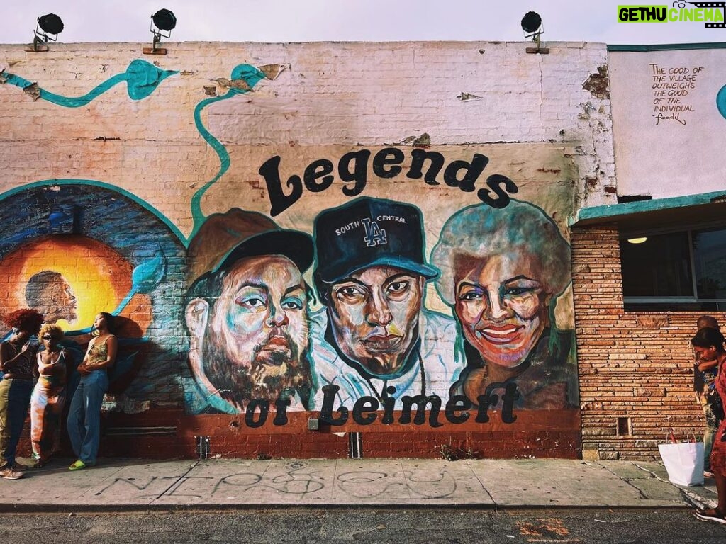 Calmatic Instagram - Today was full of blessings. Shoutout to the great Tomas Voth and the rest of the White Men Can’t Jump production designers for making this mural come to life. 🖤 Leimert Park Village