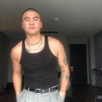 Calum Hood Instagram - Yes, I wanted to show you the whole outfit but it didn’t fit in the frame. Yes, I shaved my head. I also have the suit jacket to match. It reminded me of David Byrne. Feeling very fulfilled here in Seoul. Seoul, South Korea