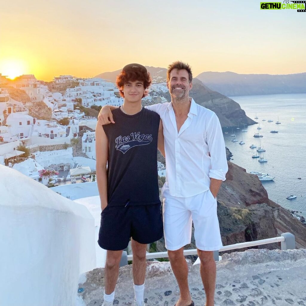 Cameron Mathison Instagram - Back to back birthdays in the Mathison house❤️ Happy 19th birthday Lucas… words can’t express how much I love you, or how incredibly proud I am of the young man you are. It’s rare I get a photo with just the two of us these days… but I love this one from Greece 2021☺️❤️ #hbd #fatherandson #ilovemyson #happy19thbirthday Santorini Island