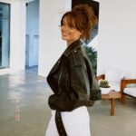 Caroline Receveur Instagram - Leather jacket, velvet heart 😚 Dubai, UAE