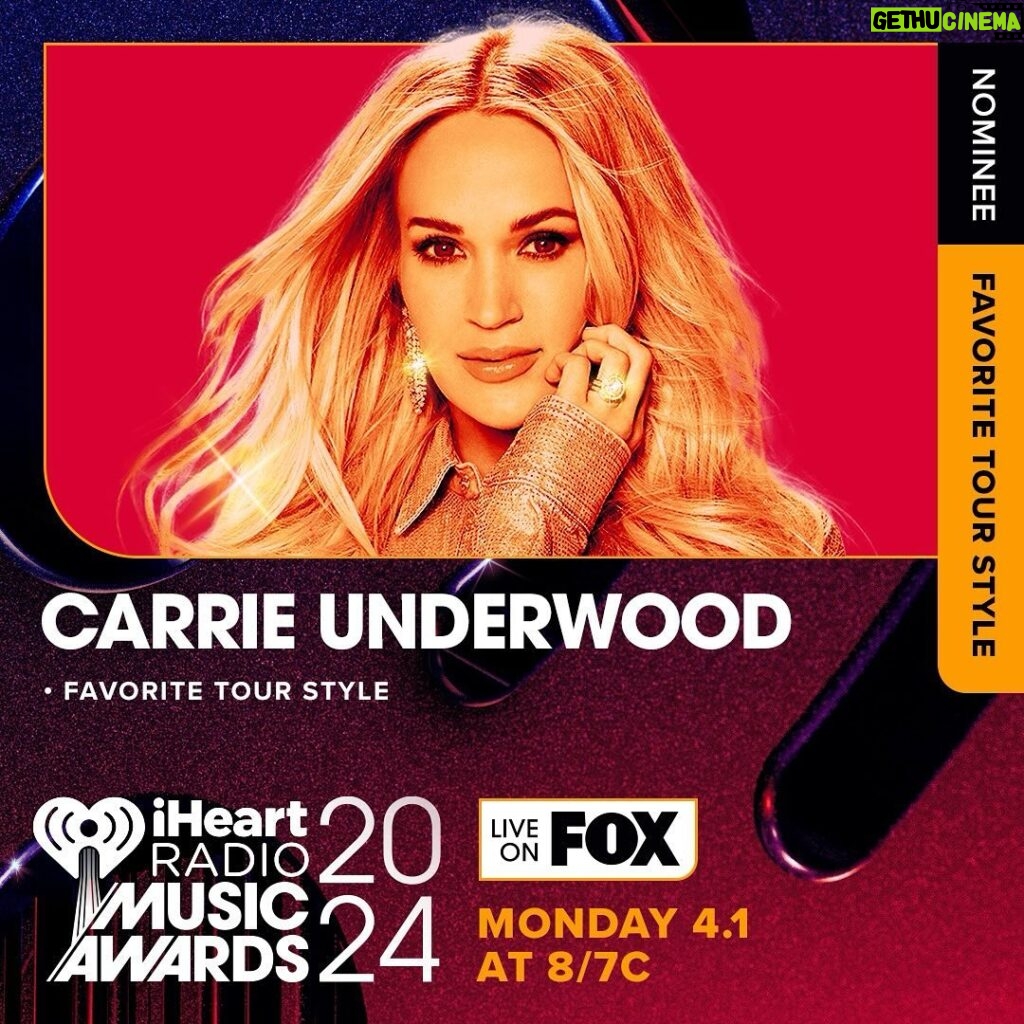 Carrie Underwood Instagram - Vote for Carrie for the 2024 #iHeartAwards at the link in bio! -TeamCU