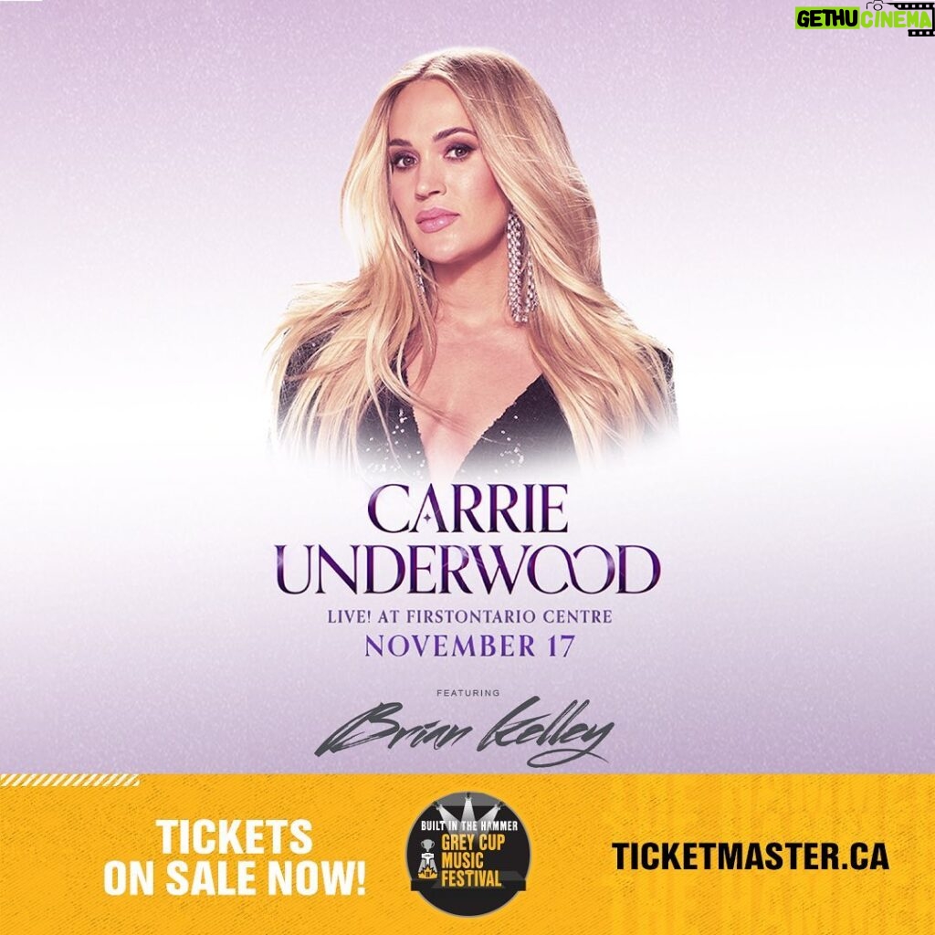 Carrie Underwood Instagram - Come join us next Friday, November 17 for the @greycupfestival in Hamilton, Ontario Canada! 🇨🇦 *link in bio