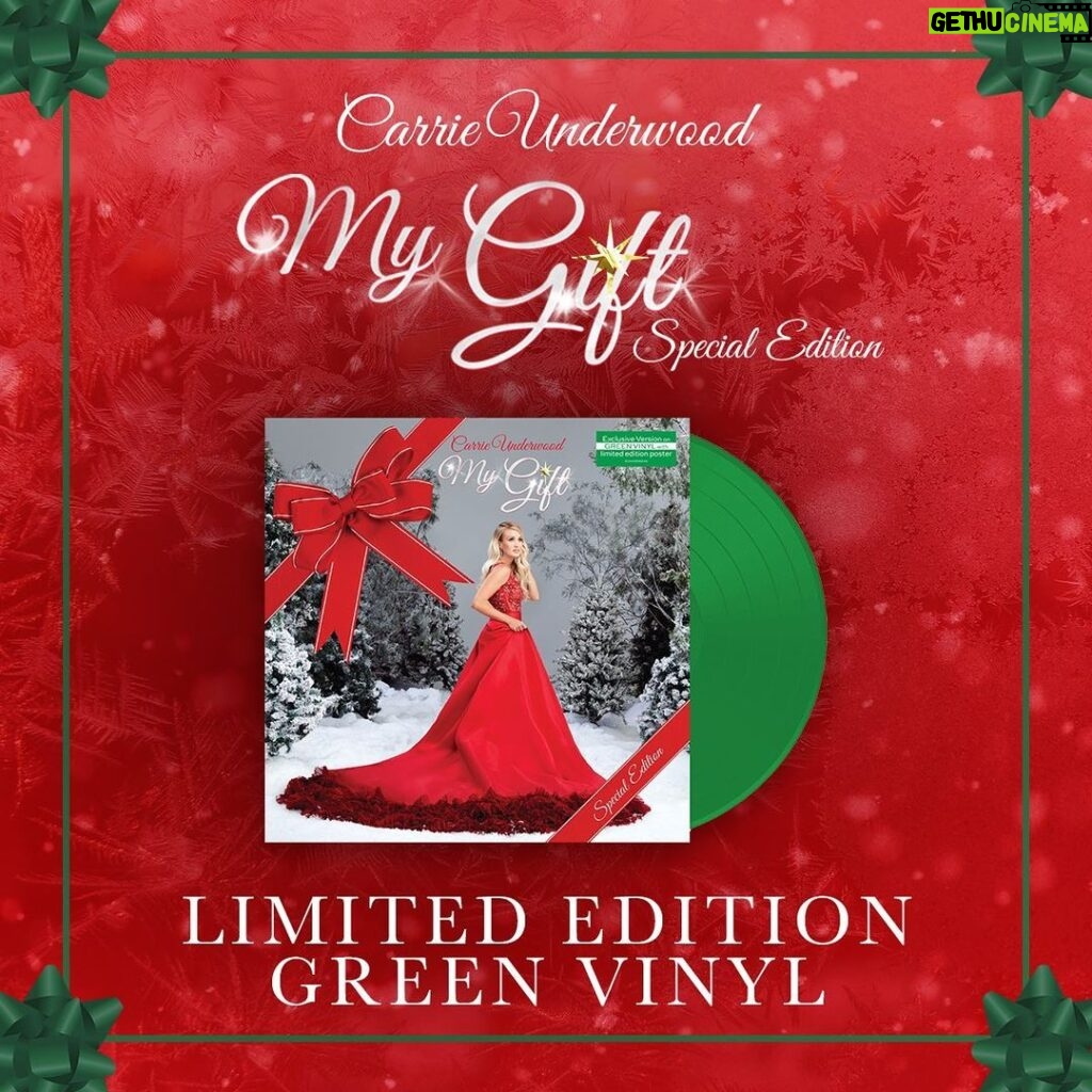 Carrie Underwood Instagram - It’s never too early to shop for the holidays! Get your #MyGift (Special Edition) limited edition green vinyl now! 🎁 *link in bio -TeamCU