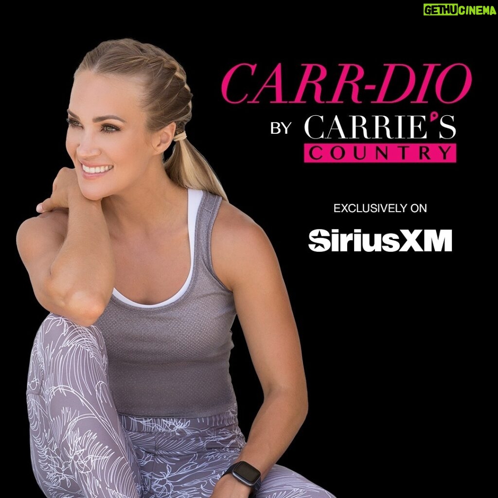 Carrie Underwood Instagram - Kick 2024 into high gear with the launch of @carrieunderwood’s workout music channel, CARR-DIO by @carriescountry, exclusively on the SiriusXM app! Head to the link in bio to listen now.