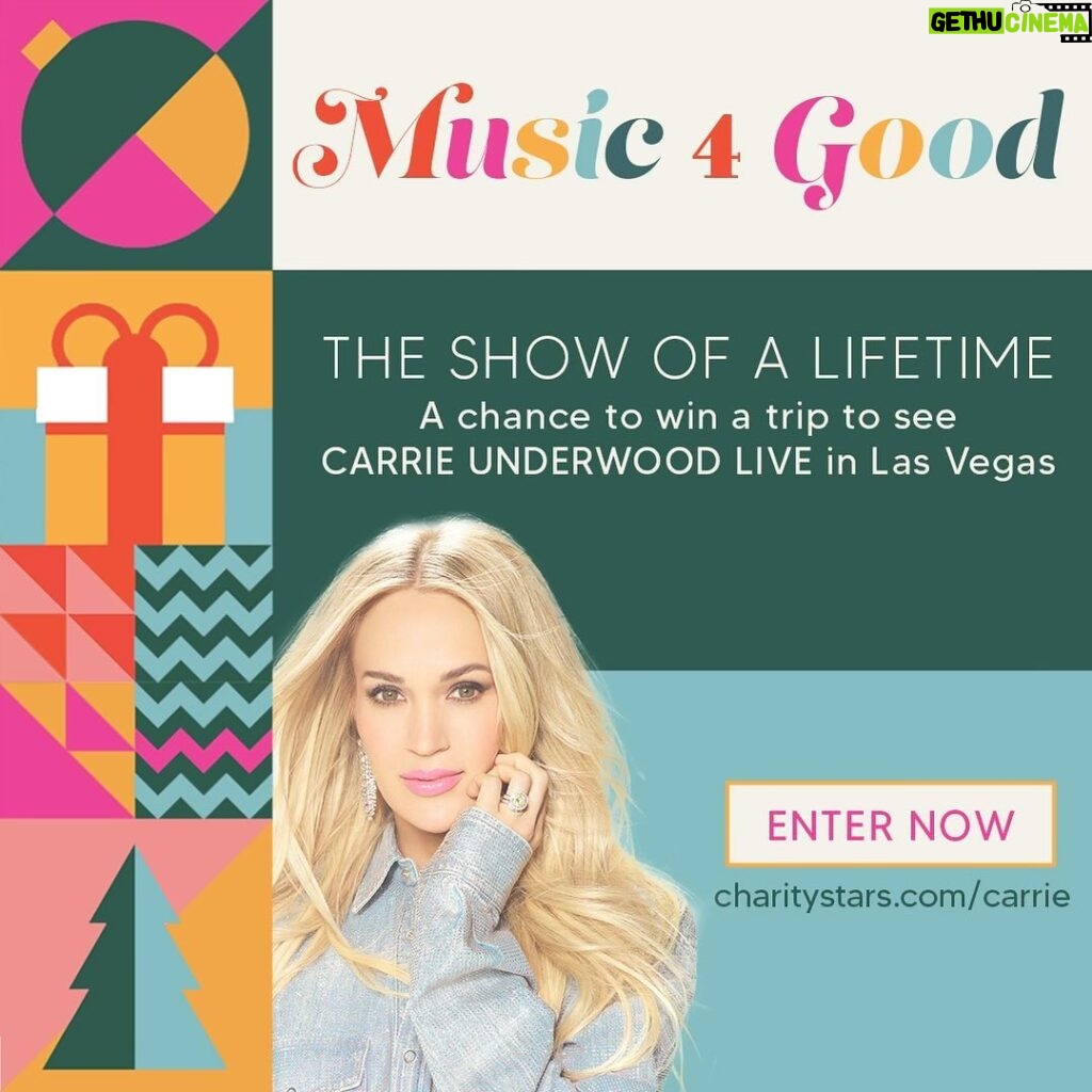 Carrie Underwood Instagram - Carrie & Universal Music Group have joined forces this holiday season to bring you Universal’s Music 4 Good Holiday Giveback, including this once in a lifetime “REFLECTION: The Las Vegas Residency 2024” experience 💎, to benefit First Responders Children’s Foundation and the C.A.T.S. Foundation. Enter for a chance to win here: charitystars.com/carrie - TeamCU