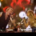 Carrie Underwood Instagram - Still flying high after the incredible show @geodispark here in #Nashville !!! Thanks @gunsnroses for having us out for a few dates! These shows were epic and all the #Gunners were beyond amazing to us! Thanks, Nashville, for SHOWING UP for my favorite band!!! ❤️ #DreamComeTrue #GnR 📸: @jeffjohnsonimages