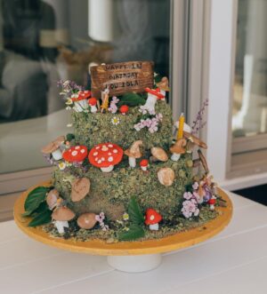 Carson Meyer Instagram - Kicking off Lou’s birthday month at grandma’s house with an early celebration for our little fairy 
🧚🏼 ✨ 🍄