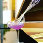 Casey Patterson Instagram - The Aviation Cocktail modified with lavender water and blue pea flower infused gin with a fresh lavender tail #cocktails #madeformyghubs