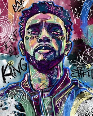 Chadwick Boseman Instagram - Sick piece by @justincopeland_art! 🎨 #FanArtFriday