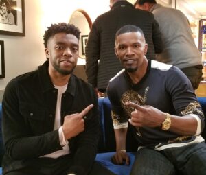 Chadwick Boseman Instagram - Chopped it up with @iamjamiefoxx on his new show #OffScript. Check it out: http://bit.ly/cboffscript Los Angeles, California