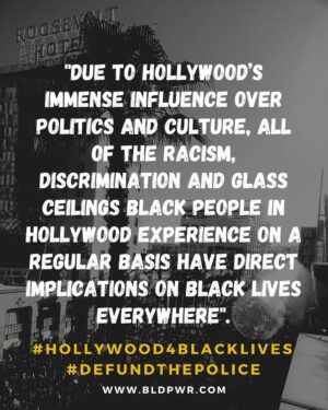 Chadwick Boseman Instagram - Read our letter and full list of demands at www.BLDPWR.com. 
#Hollywood4BlackLives
#DefundThePolice