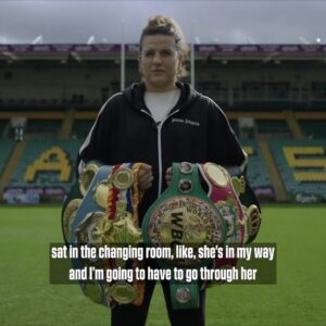 Chantelle Cameron Instagram - Dreaming of her own homecoming 💭 @chancam91 

Full feature at @northamptonsaints out now on Matchroom Boxing YT 👊 

#CameronTaylor2 #Undisputed #Boxing