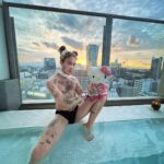 Charity Kase Instagram – Rooftop pool party in Tokyo ☀️ 

#tokyofashion #travelling #hellokitty Tokyo, Japan