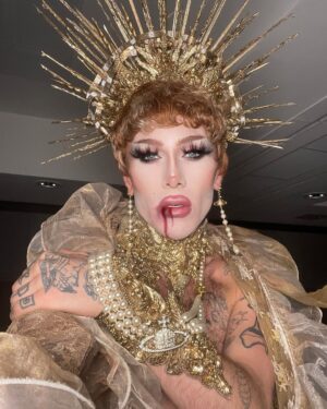 Charity Kase Instagram - Season 3 tour has officially kicked off 🔥 👼🏻 

So excited to be on the road with a bunch of absolute icons bringing this major show across the country on some next level stages! Can’t wait to show you what magic we have cooked up ❤️‍🔥

Full look by my absolute fave @trashyplanets 👑 

#dragraceuk #vossevents #dragmonster #cherub