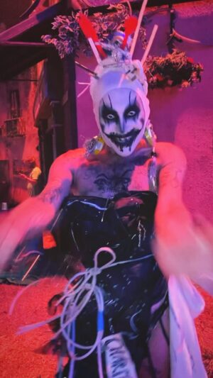 Charity Kase Instagram - BOO-mtown 👻 

Outfit in collab with the amazing @trashclubhub 
#trashion #boomtown2022 #thegathering #dragmonster