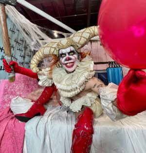 Charity Kase Instagram - Drag con day 2 🤡 

So much fun meeting SO many people today! Pop by booth E55 tomorrow for your last chance to buy my exclusive drag con Uk merch! 😍

Look from @prangstacostumiers 💓

#dragmonster #pennywise #it
