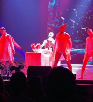 Charity Kase Instagram - Leaving it all on the stage 💀 🩸 

Some photos from the last 7 weeks of tour! 

Thanks to these gorgeous icons for putting a hell of a show on every night for each and every one of us! You’re all incredible at what you do and absolute sweethearts. @billyroysawyer @mylesnewland @dannycoburnn @kyleashleys 🖤

Look @bycharitykase 
#dragraceuk #dragmonster #vossevents