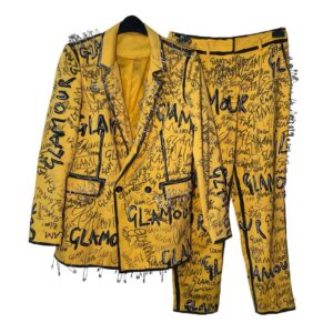 Charity Kase Instagram - Some of the pieces up for sale on my shop right now! In love with this Glamour suit 😍✨

Link in bio 

Follow @bycharitykase to see more of my work✨

#handpainted #customfashion #punk