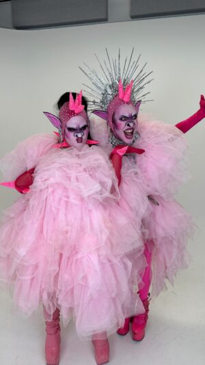 Charity Kase Instagram - @nettabarzi is an ICON 
Go stream everything she has ever done now everywhere now 👻

I have been such a huge fan of Nettas incredible music and style for so long now this was an absolute dream come true 🎀 Thanks for letting me turn you into a drag monster! 

#nettabarzilai #youspinmeround #eurovision #bassasababa #rhino 
@umusicuk @universalmusicgroup