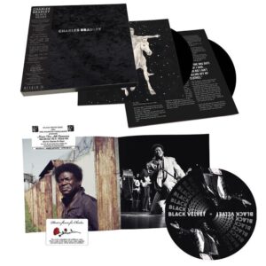 Charles Bradley Instagram - You can now pre-order Black Velvet in the @daptonerecords shop (link in bio). Deluxe box set includes:
-Bonus 12" EP of 4 stripped-down mixes & a message from Charles.
-Full color photo book, featuring extended liner notes by producer Tommy “TNT” Brenneck.
-“Black Velvet” Slipmat.
-Custom inner sleeves featuring a painting of Charles riding a horse through the sky! As well as the surreal story that inspired it, transcribed in Charles’ own words.
-Charles’ original “Black Velvit” business card.
-Seeded MP3 download card that can be planted to grow Wildflowers in Charles’ memory.