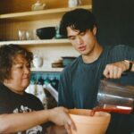 Charles Melton Instagram – making kimchi with mom