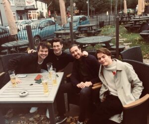Charlie Heaton Instagram - 4 beers for the 4 musketeers 🇬🇧🍻👨‍👨‍👦‍👦