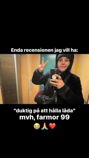 Charlotta Björck Instagram - Det finaste röstmeddelande jag fått ❤️
Och ja, jag har bett om farmor Rodes tillstånd att dela detta. Till svar fick jag: ”Ja, det får du! Jag står för vad jag har sagt!” 🥹🙏