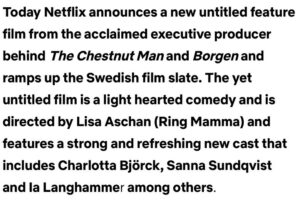 Charlotta Björck Instagram - 1. VADÅRÅ?! Vi gör en film bah, det är väl inget märkvärdigt med det!? Det är absolut en film för Netflix och jag är absolut med i den, och det är helt i sin ordning och precis som det ska. 🫠
2. Firar press-release med nudlar.
3. ”Strong & refreshing”
🥹🙏❤️