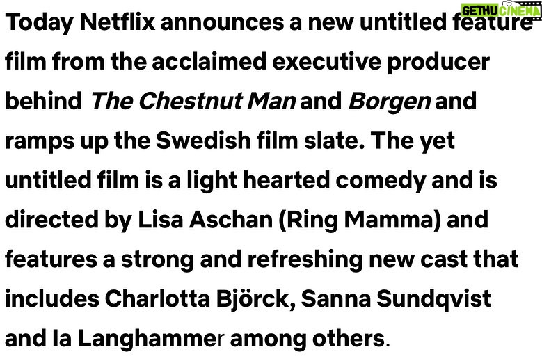 Charlotta Björck Instagram - 1. VADÅRÅ?! Vi gör en film bah, det är väl inget märkvärdigt med det!? Det är absolut en film för Netflix och jag är absolut med i den, och det är helt i sin ordning och precis som det ska. 🫠 2. Firar press-release med nudlar. 3. ”Strong & refreshing” 🥹🙏❤️