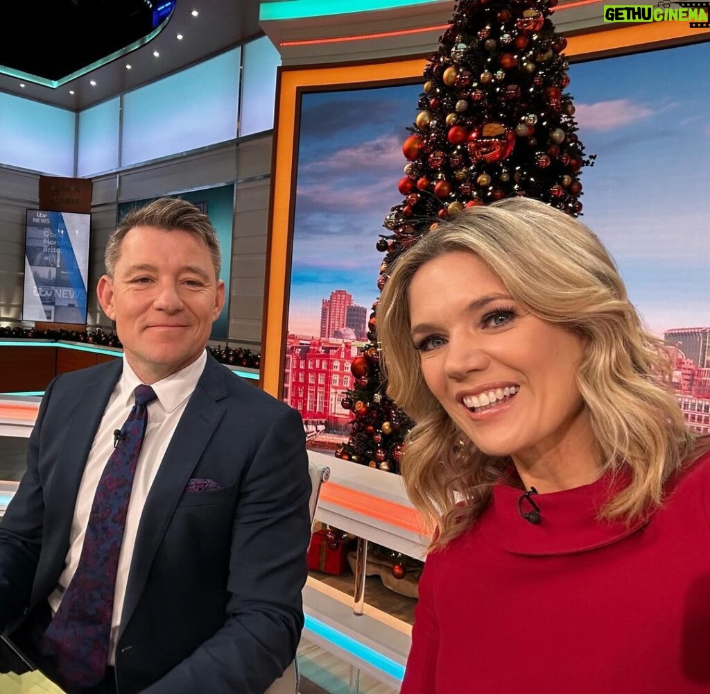 Charlotte Hawkins Instagram - Thursday on @gmb & a packed show - so lovely to have @katherinejenkinsobe joining us, plus legendary actor Jonathan Pryce on playing Prince Philip in The Crown. Our #1millionminutes campaign reached an incredible 97m minutes donated 👏👏👏 & we spoke to the Smith family who’d been helped by @griefencounter one of the charities we’re partnering with. @benshephardofficial is looking pleased with himself as he solved @gchq’s spy riddle & now reckons he’s the next 007! 😂 Big thanks to all the team - see you tomorrow for our One Million Minutes special awards during the show 🏆 #gmb #goodmorningbritain