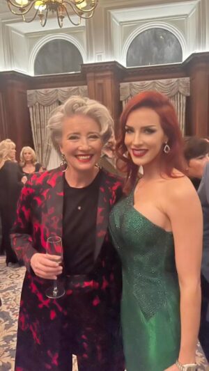 Charlotte Kirk Instagram - Emma Thompson is such a sweetheart . Within five minutes of speaking with you actually blew me away and made me cry. What a beautiful soul ♥️

.
.
.
.
.
.
.
.
.
.
.
.
.
.
.
.
#emmathompson #emmathompson💙 #charlottekirk #charlottekirkofficial #actress #actresslife #inspirationalwords #inspiration #womensupportingwomen #womenempowerment #womeninbusiness #lady #ladyboss #awards #filmstar #britishactress #redcarpet #actress #bestofbritish #britishactress #britishactor #landmarkhotel #hotel #londonlife