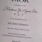 Cho Yi-hyun Instagram - @dior @mariagraziachiuri