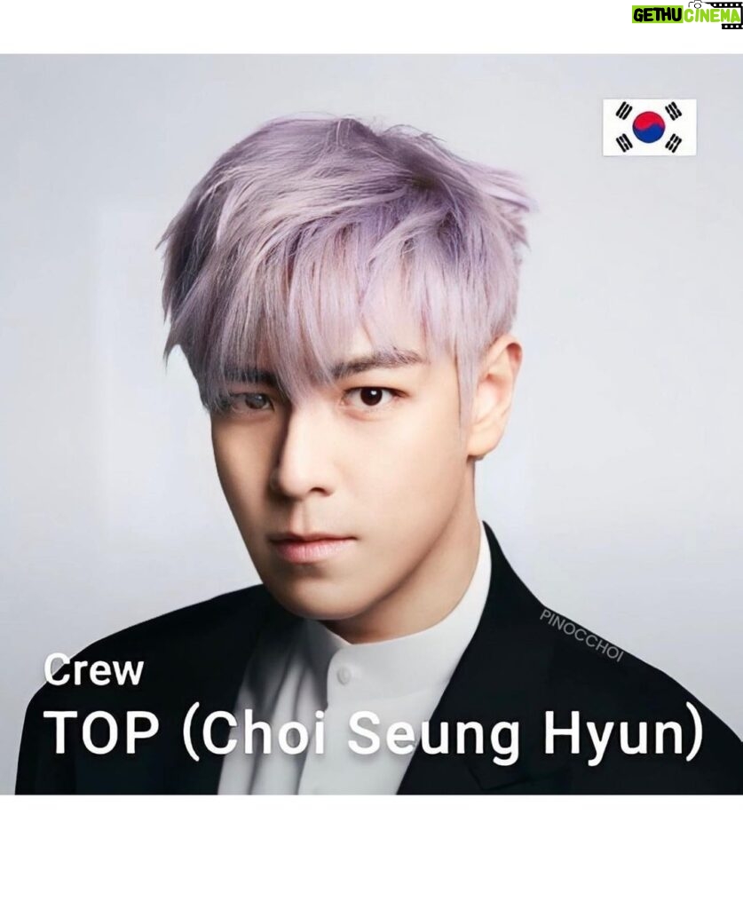 Choi Seung-hyun Instagram - TOP (Choi Seung Hyun) was born in South Korea in 1987 🇰🇷 TOP is a South Korean rapper, multi-hyphenate musician, award-winning film actor, and avid art collector. He made his debut in 2006 as the lead rapper of the legendary K-pop group BIGBANG. As an accomplished solo artist, TOP has demonstrated his unique artistic capabilities with numerous groundbreaking music videos including and . After BIGBANG's new single in 2022, TOP is currently preparing his first ever full solo album. As an actor, TOP has starred in successful films including 'Into the Fire' and 'Tazza: The Hidden Card', as well as K-dramas including 'I Am Sam' and 'Iris', in which he played leading roles and won various accolades domestically and internationally. TOP has devoted his life to collecting art since the age of 19. In 2016, he became the first artist ever to curate an art auction in Hong Kong when he collaborated with world-renowned art auction house Sotheby's, and was selected as one of the 'top 50 collectors to watch' by ARTnews. Most recently, TOP has expanded his entrepreneurial ventures with the launch of his wine brand named T'SPOT. https://dearmoon.earth #dearMoonCrew @spacex @dearmoonproject 🌖