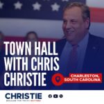 Chris Christie Instagram – TONIGHT: We’re back in South Carolina for a town hall. 

Don’t miss out on the fun. If you’re in Charleston, come join us: https://bit.ly/45DR4oY

Or tune in live at 6:00 PM ET.