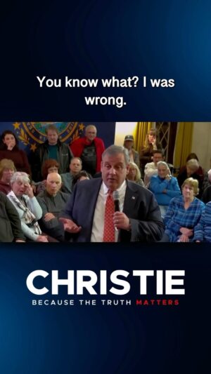 Chris Christie Instagram - I was wrong on gay marriage when I was Governor.

True leaders aren’t afraid to admit when they were wrong.