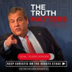 Chris Christie Instagram - I’m ready for the debate tomorrow night, but just like the last one, Donald Trump IS NOT. He’s eventually going to have to show up, and it’s up to you to keep me up there for when he finally does. We need 70,000 unique donors for the next debate. This ends with you. Chip in $1 today: https://secure.winred.com/chris-christie-for-president/donate-debate-70k-0926