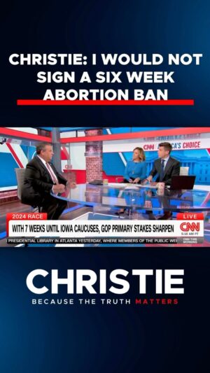 Chris Christie Instagram - Let me be clear. I would not sign a six-week abortion ban. 

While others will say one thing in Iowa and another in New Hampshire, I will not put politics over people.