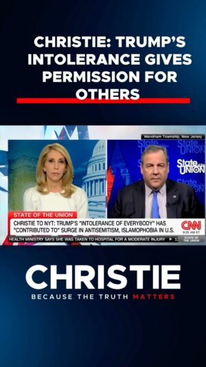 Chris Christie Instagram - Donald Trump’s intolerant language and his intolerant conduct gives others permission to act the same. 

Intolerance towards anyone encourages intolerance towards everyone.