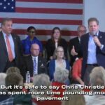 Chris Christie Instagram - As Gov. Chris Sununu said, we’re going to keep pounding the pavement and wearing out the soles of shoes in the #FITN New Hampshire. We’ll be back for another town hall on Thursday this week. Come out and see why our campaign is surging with support right now: https://bit.ly/49wNRuu