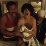 Chris O'Dowd Instagram - Happy US Mother’s Day to the lady who looks like she attempted a show-tune 30 seconds after giving birth on our bed. Dawn still has a child attached here, which was great training for lockdown! Thanks from us all my love ❤️