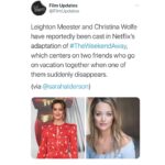 Christina Wolfe Instagram - Thrilled to be a part of this exciting film based on @sarahaldersonauthor’s gripping novel! #TheWeekendAway @netflix 🍿 . . #Netflix #variety #kimfarrant #leightonmeester #lukenorris #ziadbakri