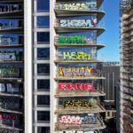 Christine Nguyen Instagram - #DTLA abandoned skyscraper project next to Crypto Arena Graffiti artists have some spidey skills. 😳