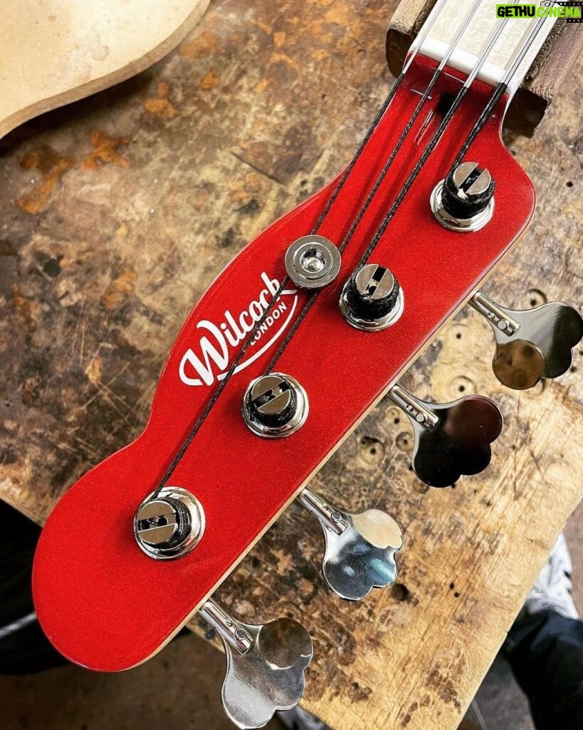 Christopher Mintz-Plasse Instagram - MY FIRST CUSTOM BASS BBS!! I have been playing right handed basses upside down for forever now, until I got linked up with the legend Viv over at @wilcockbasses - He made me a left handed body, with a right handed neck, E string on the bottom (as the lord intended) Now I’ll never stress about turning the volume knob down low during a live show. Cannot wait to rip this live with @colorvisionmusic and @benkweller !!! And the tone is warm n’ delicious. A dream bass PS thanks to the other lègè @timlefev for the introoo
