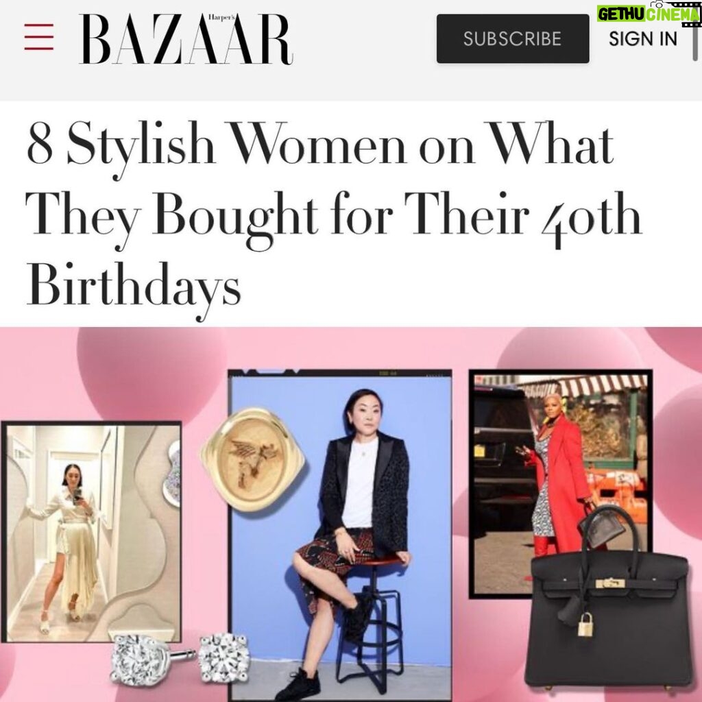 Claire Sulmers Instagram - I’m so excited to be featured in @harpersbazaarus , talking #40thbirthday gifts alongside style powerhouses like @evachen212 @rajni_jacques @ayakanai and more! Swipe to see my feature and read more at the link in bio ! Special thanks to the #harpersbazaar team @nikkiogun and @hails.y . This is #thebomblife #presspresspresspresspress 💣 #hermes #hermesbirkin #hermesbirkin35 #clairesulmers